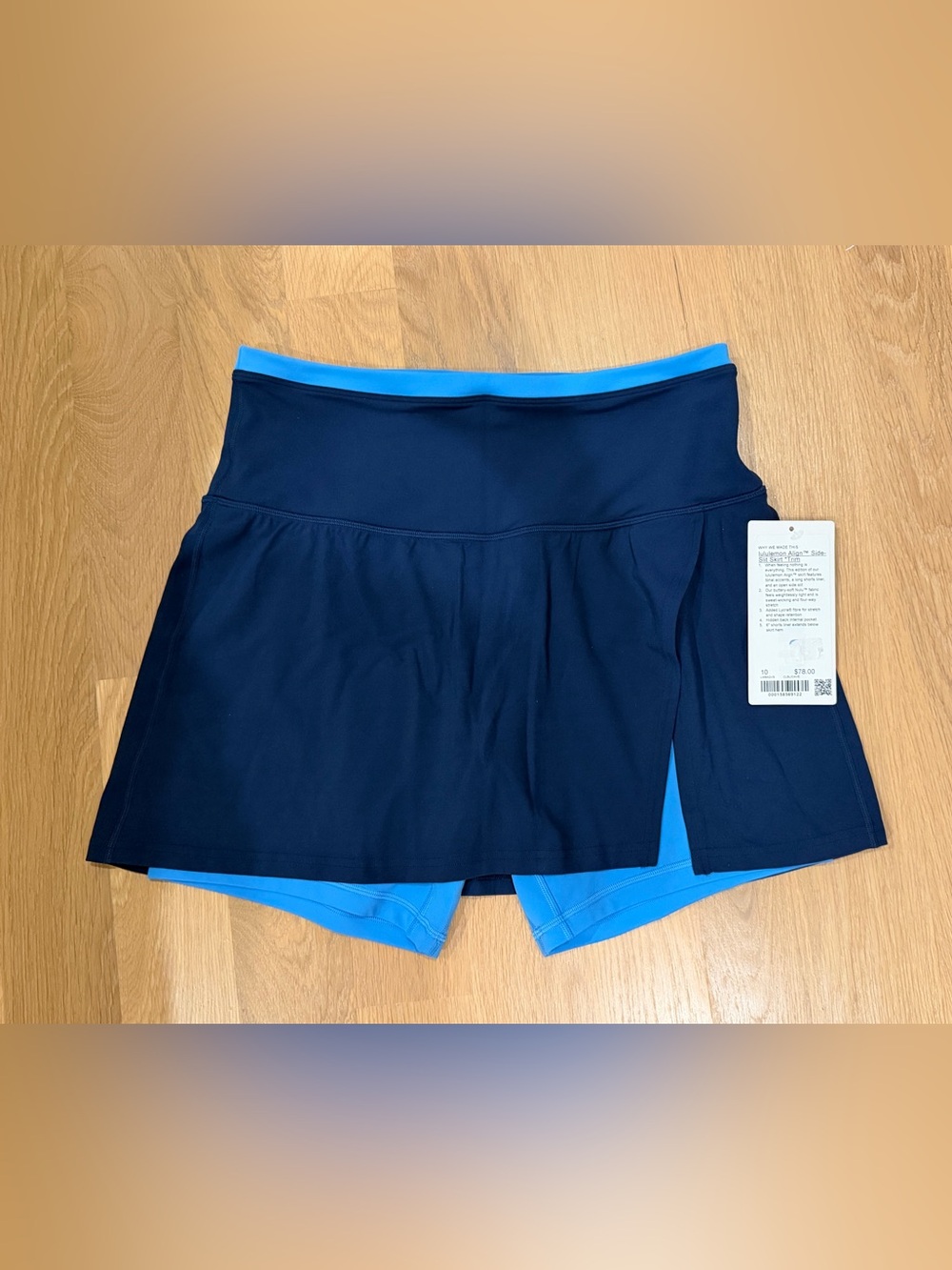 lululemon NWT Align™ Side-Slit Skirt Trim Size 10 Club Blue/ Ocean Wave - Picture 4 of 5